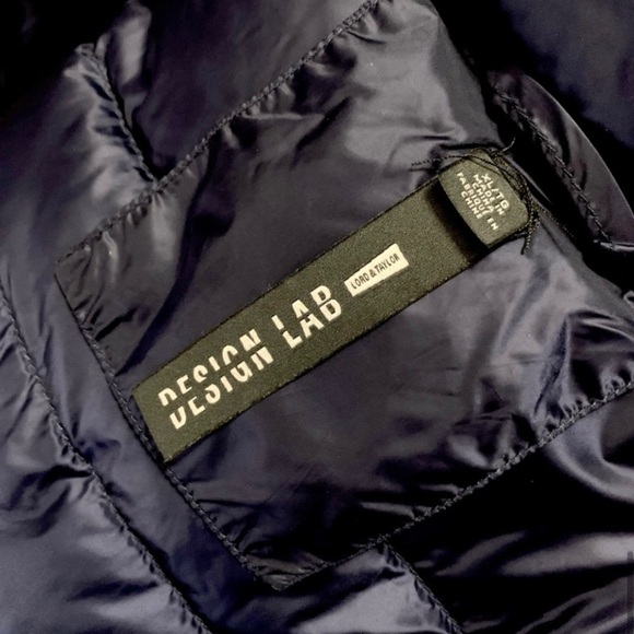 DESIGN LAB Lightweight Hooded Down
Quilted Puffer Jacket, Navy - Picture 6 of 7